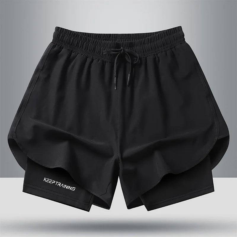 Men's Quick Dry Running Shorts with Drawstring and Zip Pockets - Ideal for Athletic Workouts and Gym - View 5 | SAMAG