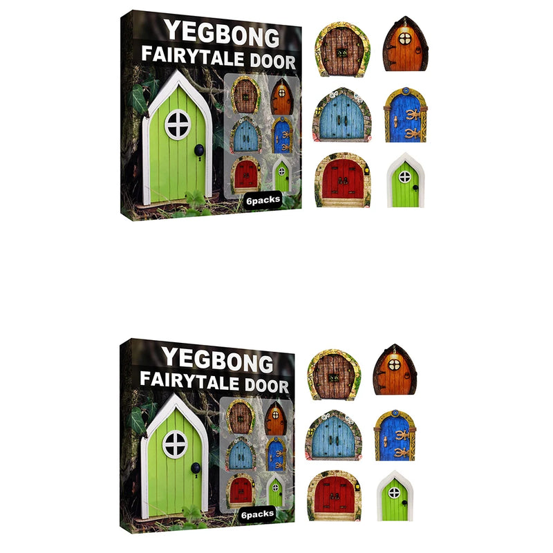 Garden Decor Fairy Door, Yard Tree Decor Wooden Miniature Dwarf Fairy Door Cute Outdoor Landscape Ornament Home Garden Art
