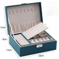 Double-layer Jewlery Box Ring Box Jewelry Boxes with Locks, PU Leather Jewelry Storage Organizer and Makeup Case