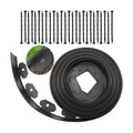 No Dig Landscape Edging Kit, Flexible Plastic Garden Border with Spikes for Lawn, Flower Bed, Pathway & Yard Landscaping