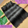 Double Drawn Yaki Straight Human Hair Bundles #1B Natural Black Color 1 2 3 4 Pcs 100% Raw Virgin Human Hair Weave Extensions