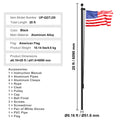 VEVOR 16/20/25/30ft Flag Pole for Outside House In Ground Thick Aluminum Flagpole Kit with 3x5American Flag for Yard Residential