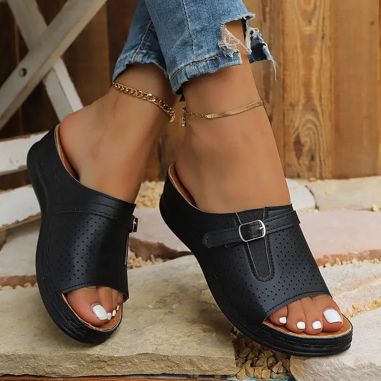 Women Summer Platform Wedge Sandals Open Toe Casual Chic Dressy Slippers Comfortable Clogs Elegant Mules Shoes