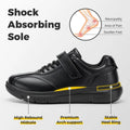 FitVille Men Wide Walking Shoes Casual Comfortable Oxford Shoe Lightweight Arch Support Non-Slip Leather Business Sneakers