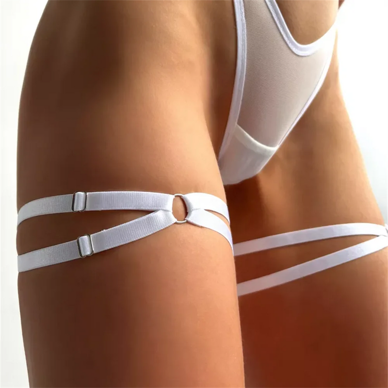 2 PCS Women's Sexy Lingerie With Elastic Garter Straps Lingerie Accessories Role-playing Sexy Leg Rings White garter  Strap