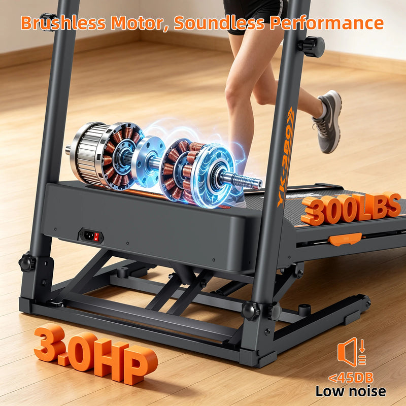 3-Level Height Adjustable Folding Treadmill, 3.0HP | SAMAG