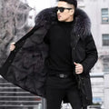 Fur Coat Detachable Hooded Keep Warm Jacket Parka Men Whole Mink Liner Winter New Fur Coat Mink-like Wool Mid-Length Leather