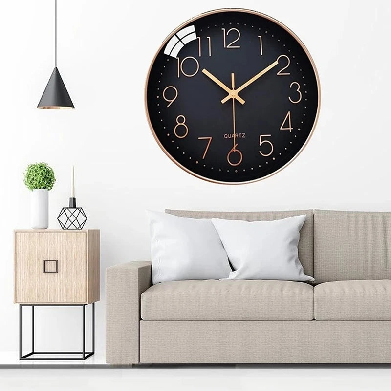 12 Inches Wall Clock Modern Design Nordic Wood Living Room Silent Clock Mechanism Bedroom Kitchen Office Brief Clocks Mechanism