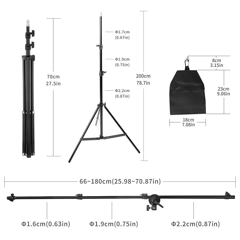 Selens New Collapsible Reflector Holder Boom Arm Grip Light Stand Tripod Photo Studio Kits Softbox Photography Accessories 삼각대