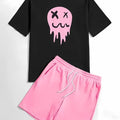 Men's 3D Printed Fashionable T - Shirt+Shorts Set, Fun Pattern Short - Sleeved Breathable Quick - Drying Top - View 5 | SAMAG