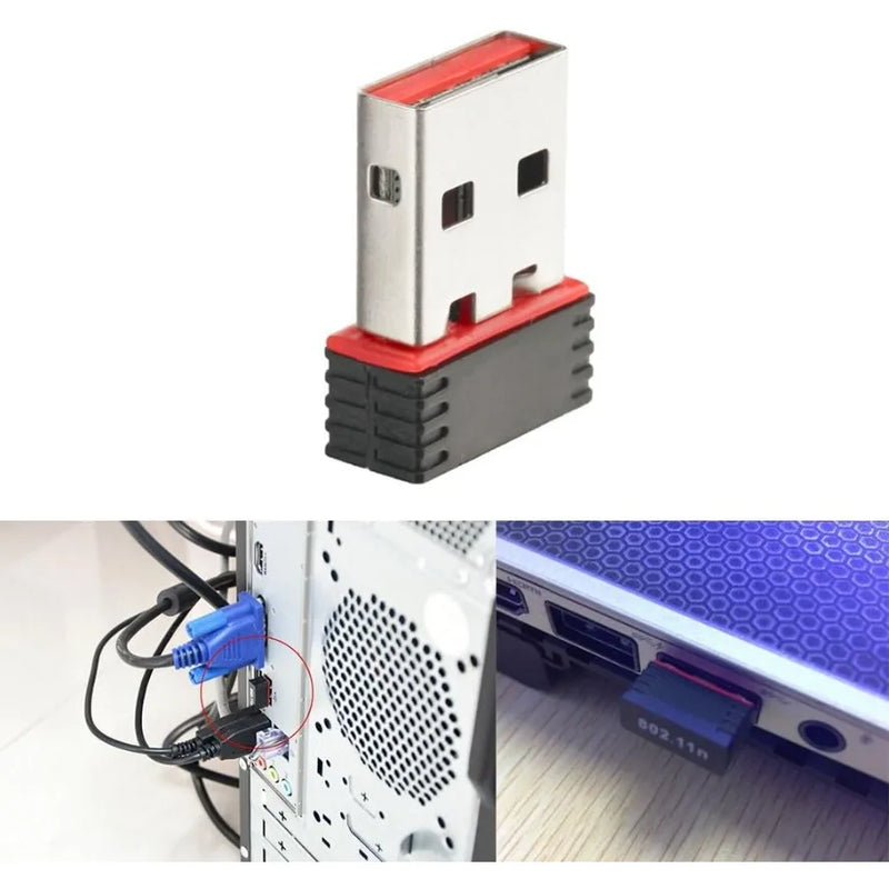 USB WiFi Adapter 2.4GHz 150Mbps Wireless Network Mini Driver - free High Speed Receiver for Desktop - Visuel 2 | SAMAG