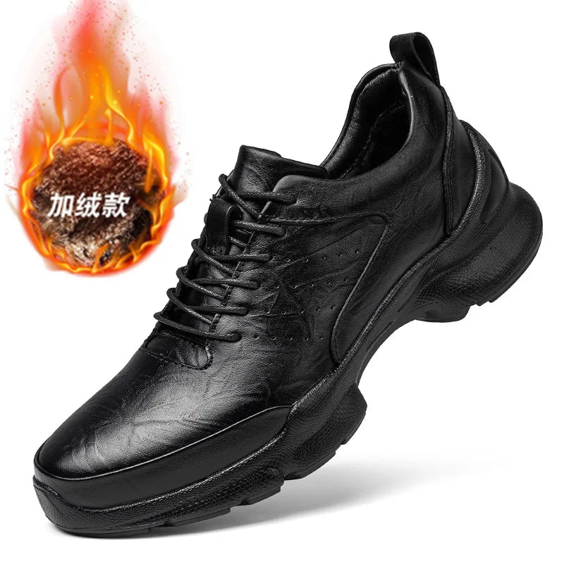 Men's Height Increase Shoes Calfskin for All-Day Wear Business Casual Elevator Shoes Height Increasing 6cm Hidden Heel Shoes