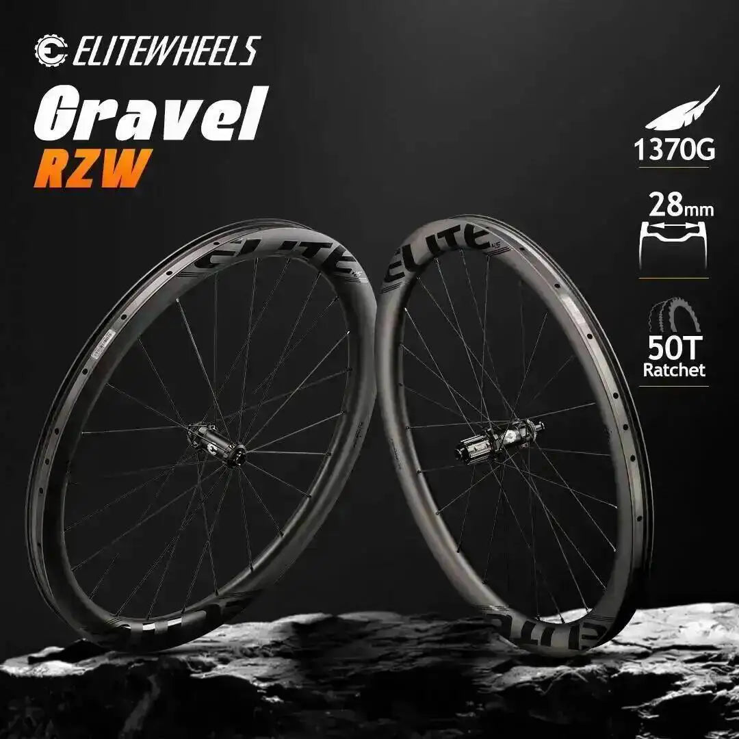ELITEWHEELS RZW Ultralight Gravel Wheels Disc Carbon Wheelset 1370g RIM Depth 45/35mm Wing 20 Spoke For Racing Bike Road