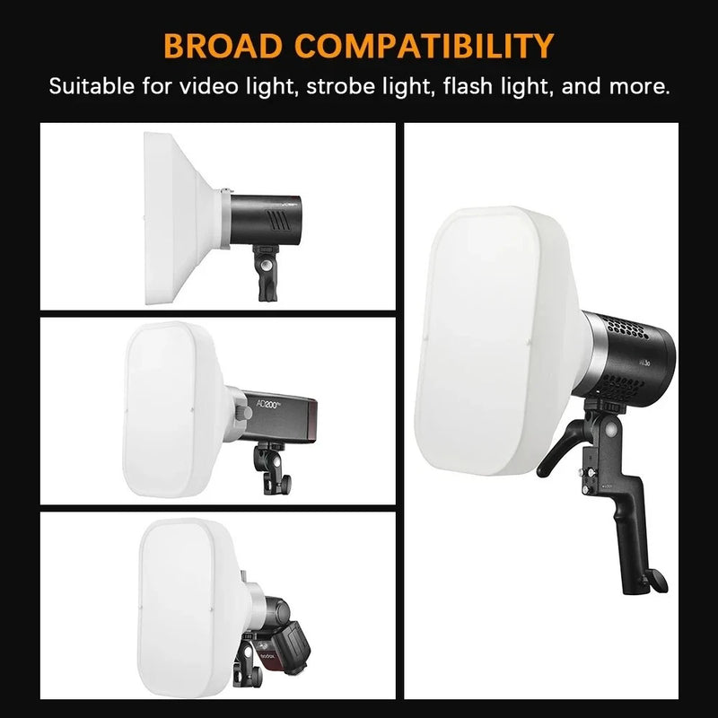 Lapgood ML-CD15 ML-CS1625 Diffuser Dome Kit with 3 Adapters for Photography Light Flash Studio Photography Portrait Live Stream