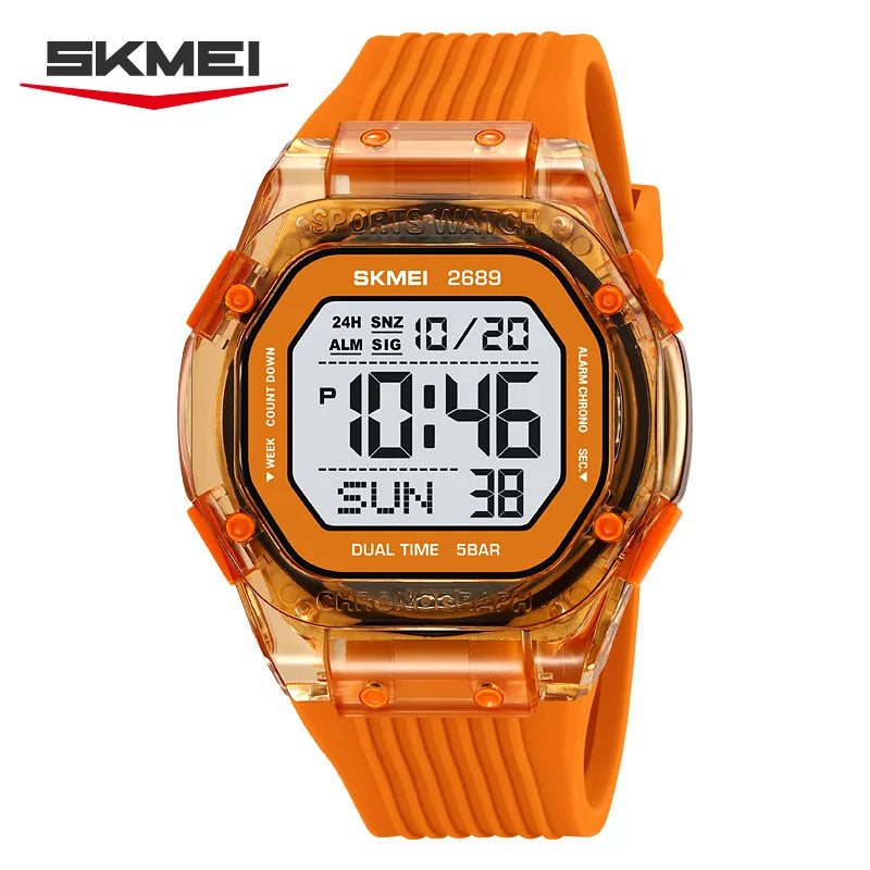 2689 New Casual Men's Electronic Watch Waterproof Calendar Multi Functional Countdown Night Light Sports - Visuel 14 | SAMAG