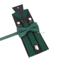 Fashion Men Kids Turquoise Green Suspender Bowtie Sets Elastic Solid Color Y - back Straps Butterfly - Visuel 18 | SAMAG