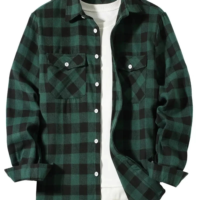 Spring and Autumn Fashion Cotton Long Sleeve Men's Shirt | SAMAG
