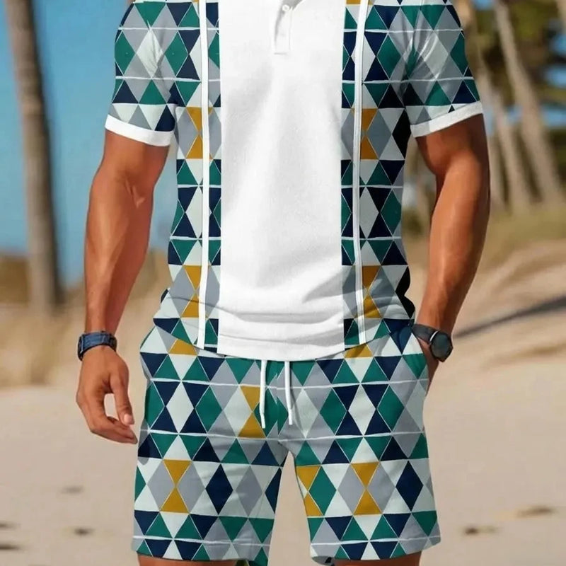Men's Summer Polo Shirt Sets Casual Collared Sportswear | SAMAG