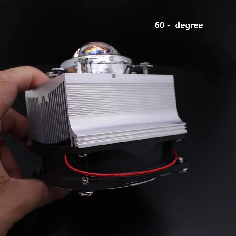 100W LED Aluminium Heat Sink Cooling Fan+60degree 90degree 120degree44mm Lens + Reflector Brack