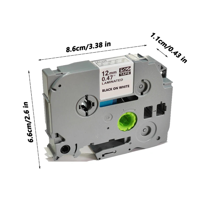 TZe-231 12mm Label Tape Compatible Brother TZe Tape TZe231 Tze131 Tze-631 Tze-531 for Brother Marker PTD450 PT-H110 Label Maker