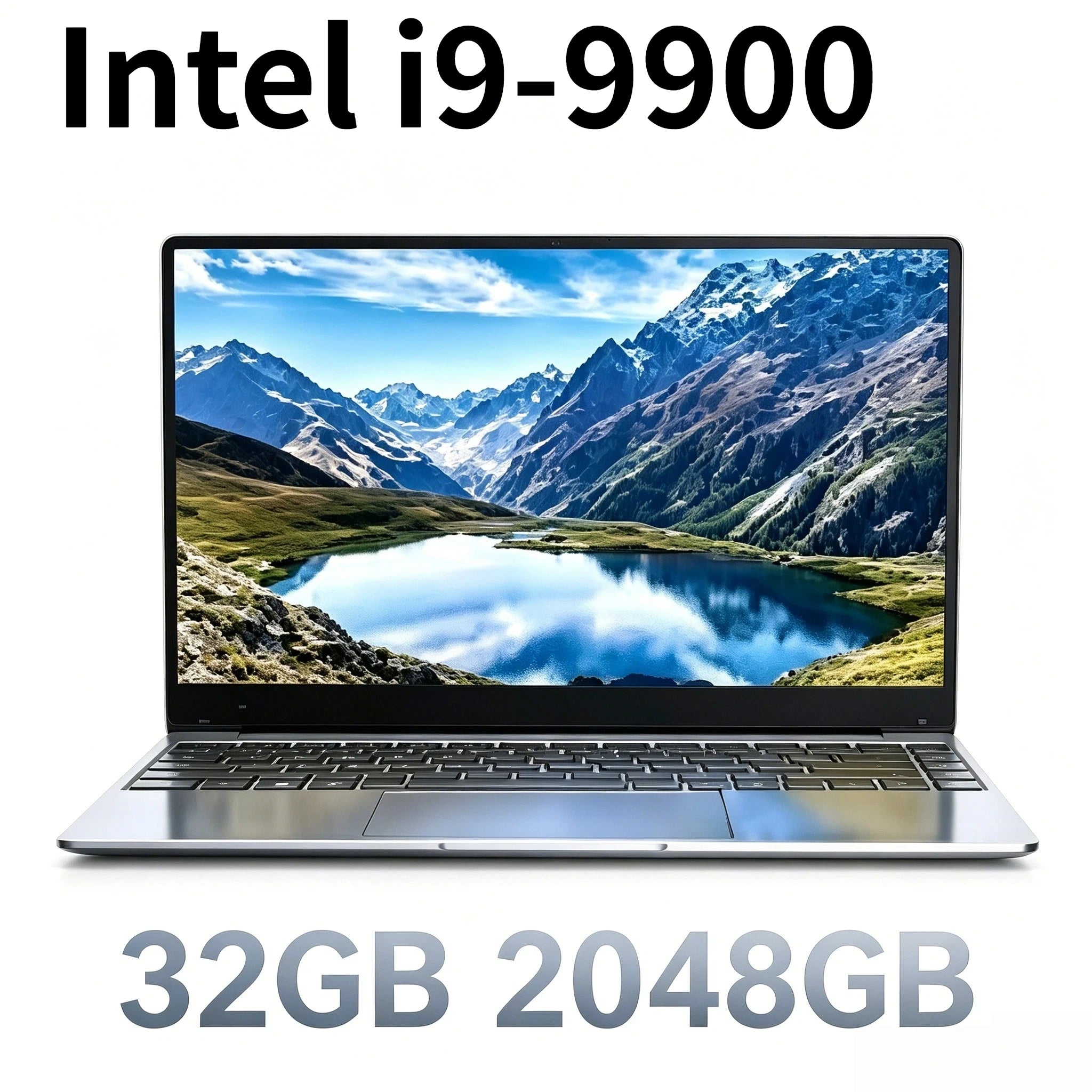 Ultra Slim 15.6 Inch Laptop 32GB RAM 512GB 1TB SSD Intel Core i9 9900 8C 16T 5GHz Gaming Notebook 1920x1080 Office PC