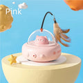 Smart UFO Electric Cat Teaser Stick Automatic Interactive Pet Toy Replaceable Feather Bell Design Daily Cat Training Play Toys