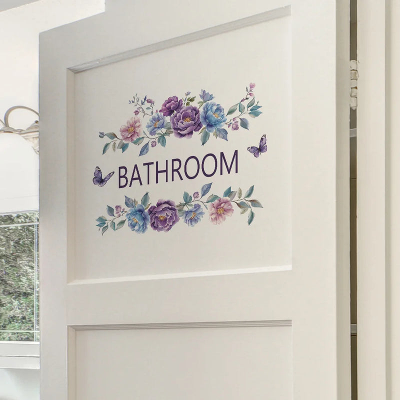 Waterproof Bathroom Wall Sticker PVC Home Art Room Decor Wall Door Stickers Bathroom Decoration Decal Home Supplies