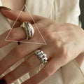 VENTFILLE 925 Sterling Silver Irregular Design Wave