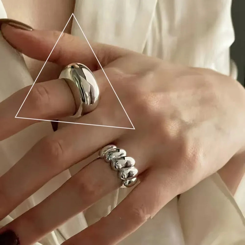 VENTFILLE 925 Sterling Silver Irregular Design Wave