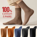 5 Pairs of 100% Cotton Socks, Men's Four Season Striped | SAMAG