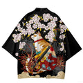 Japanese Cat Print Haori Kimono Yukata Samurai Men | SAMAG