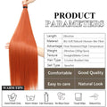 Gladys 28 Inch Crochet Braids Hair 3PCS 300g Synthetic Orange 60MW Ombre Brown T1B-330-276 Straight Braiding Hair Soft Pony Hair