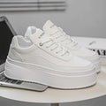 Men's Leather Upper Casual Shoes Thick Bottom Elevator Sneakers, Comfortable Non-Slip Men's Walking Shoes for Daily Wear