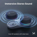 Dual Bluetooth Speaker Set with Magnetic Base & Phone Stand TWS Stereo Sound 10H Playtime RGB Music Sync Lights for Home Theater