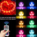 Mini Submersible LED Lights Small Underwater Tea Lights Candles Waterproof with Remote Battery Operated for Home Party Wedding
