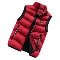 Trend Stand Collar Zipper Men Vests New Stylish Sleeveless Waistcoat Warmth Men Winter Vest Brand Winter Windproof Padded Vest