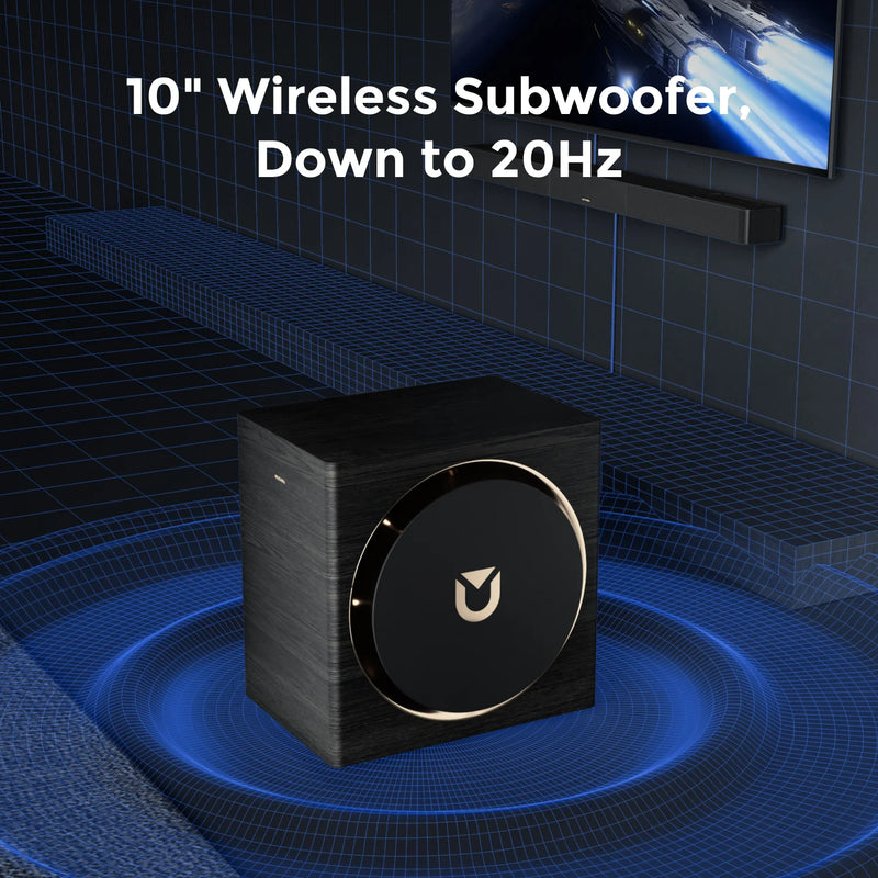 ULTIMEA 7.1.4ch Soundsystem Soundbar, Dolby Atmos&APP Control, Surround Sound System with Subwoofer & 2 Wireless Rear Speakers