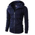 2025 Men Hoodies Sports Jacket Zipper Fitness Hooded Men's Sweatshirt Casual Male Solid Color Spring Outerwear Clothing MY042