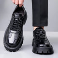 Retro Brown Men's Banquet Leather Shoes Thick Soled Wear-resistant Work Shoes2025 Classic Brand Men's Business Dress Shoes