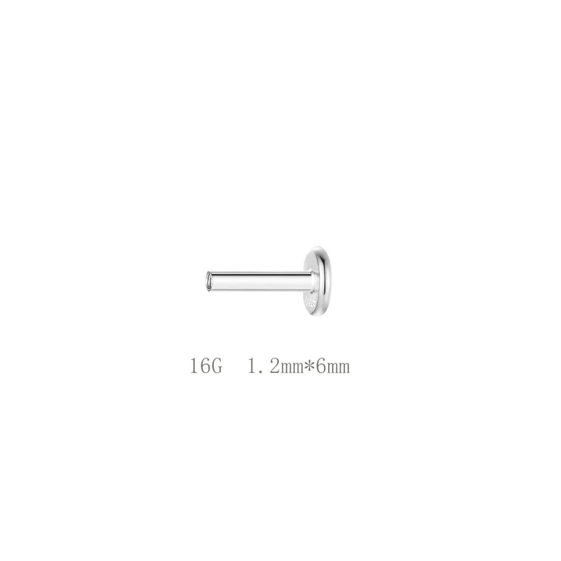Aide 1pc 925 Sterling Silver Mini Zircon Thick Flat Screw Back Drop Earrings For Women K Gold Piercing Stud Earrings Jewelry