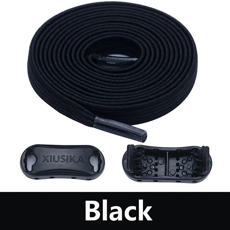 1 Pair No Tie Shoe Laces Elastic Laces for Sneakers Flat Shoelaces Without Ties Shoelace with Lock for Kids Adult Shoestrings