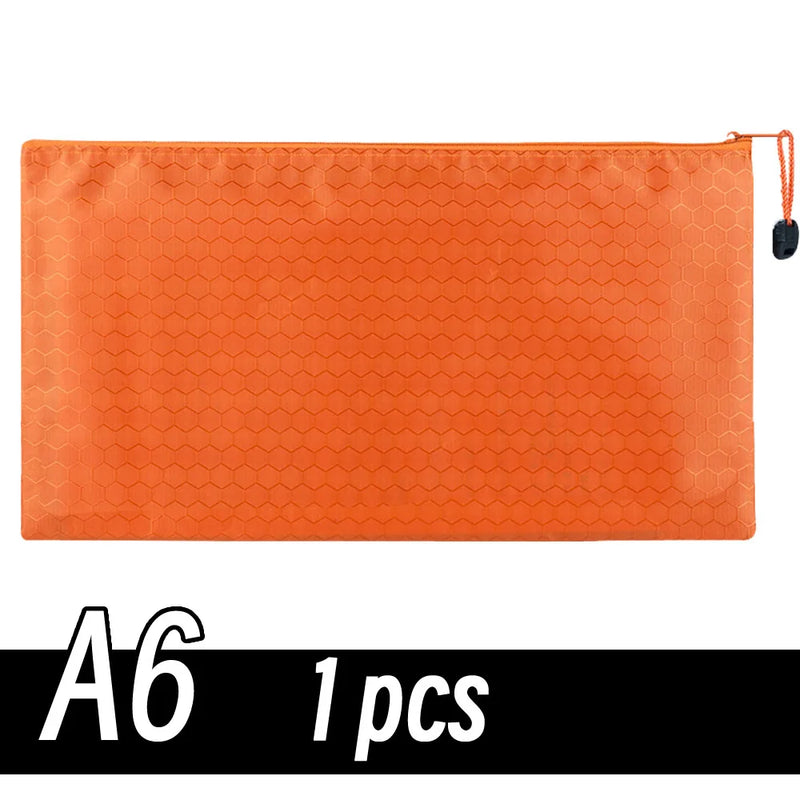 A4/A6 Pencil Bag Zipper Pouch Document Puzzle Bag Waterproof Zip File Folders Pencil Case Storage Bags School Office Supplies