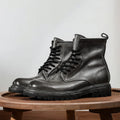 Goodyear welted Heavy Industry Horse Leather Retro  Boots High Top leather sole couple designer women Boots