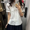 Erwofeina Peter Pan Collar Preppy Style Women Shirts | SAMAG