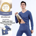 Men Double-Sided Non-marking Heating Thermal Underwear Set of Large Size Autumn Clothes and Trousers Men's Padded Composite Bott