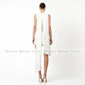 Mini Cocktail Dresses for Wedding Ivory Pearls O Neck | SAMAG