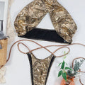 Snake Skin Mini Micro Thong Bikini Women Swimwear Female | SAMAG
