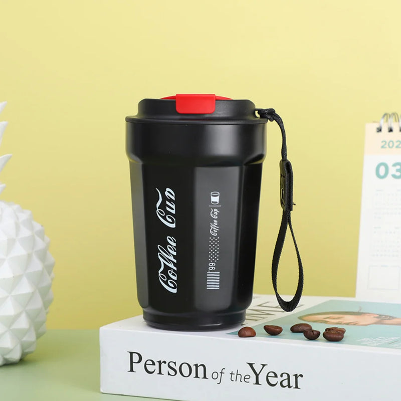 Thermos Coffee Mug Leakproof Vacuum Double Wall Travel Coffee Cup Portable Belt Cup Stainless Steel Mug
