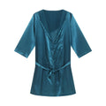 Men's Robes Bathrobe Solid Color Thin Sexy Short Sleeve Simple Loose Bathrobe Men's Plus Size Lace-up Pajamas