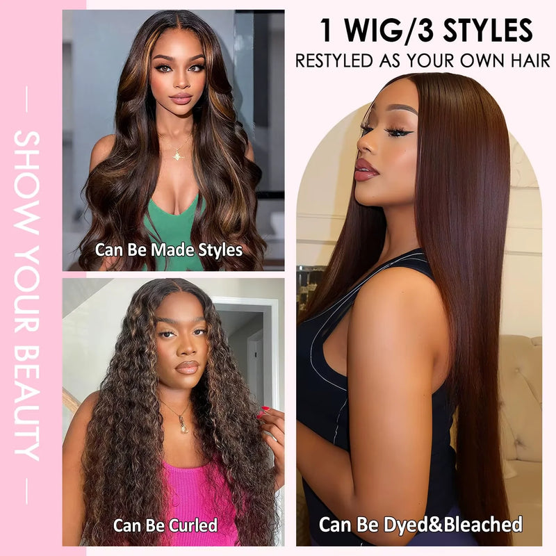1B/30 Black and Blonde Highlights Bone Straight Human Hair Wigs 4/27 Highlight 13x4 13x6 HD Lace Human Hair Wig 30 36 Inch